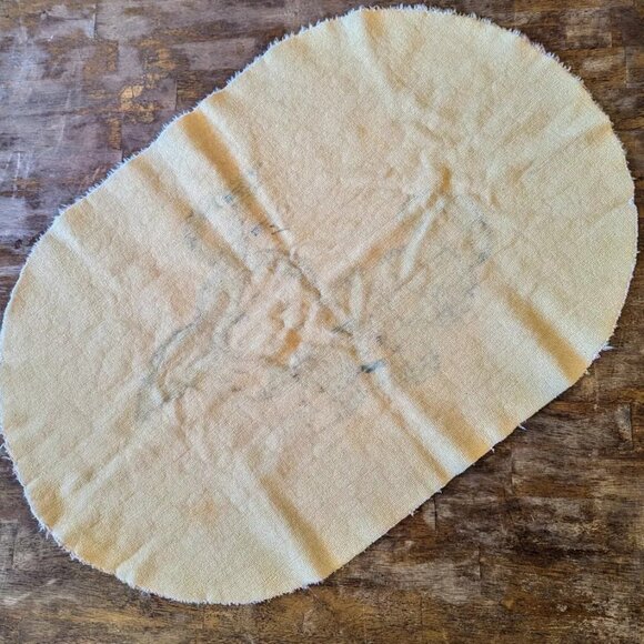 Vintage Infant Baby Area Throw Rug Nursery Decor Sleeping 1950s Oval Bathmat Mat - Picture 3 of 3